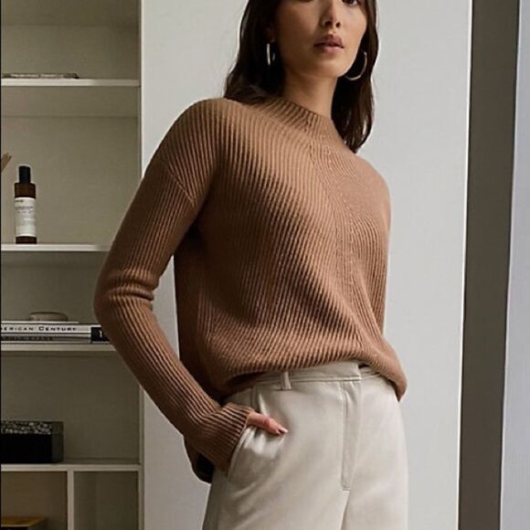 ARITZIA Babaton Chalmers Brown Beige Neutral Sweater in Constant Camel ~ size XS - Picture 2 of 13